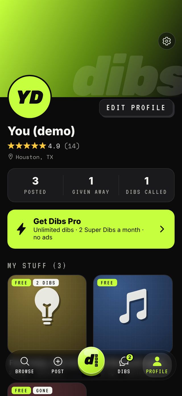 Profile with ratings